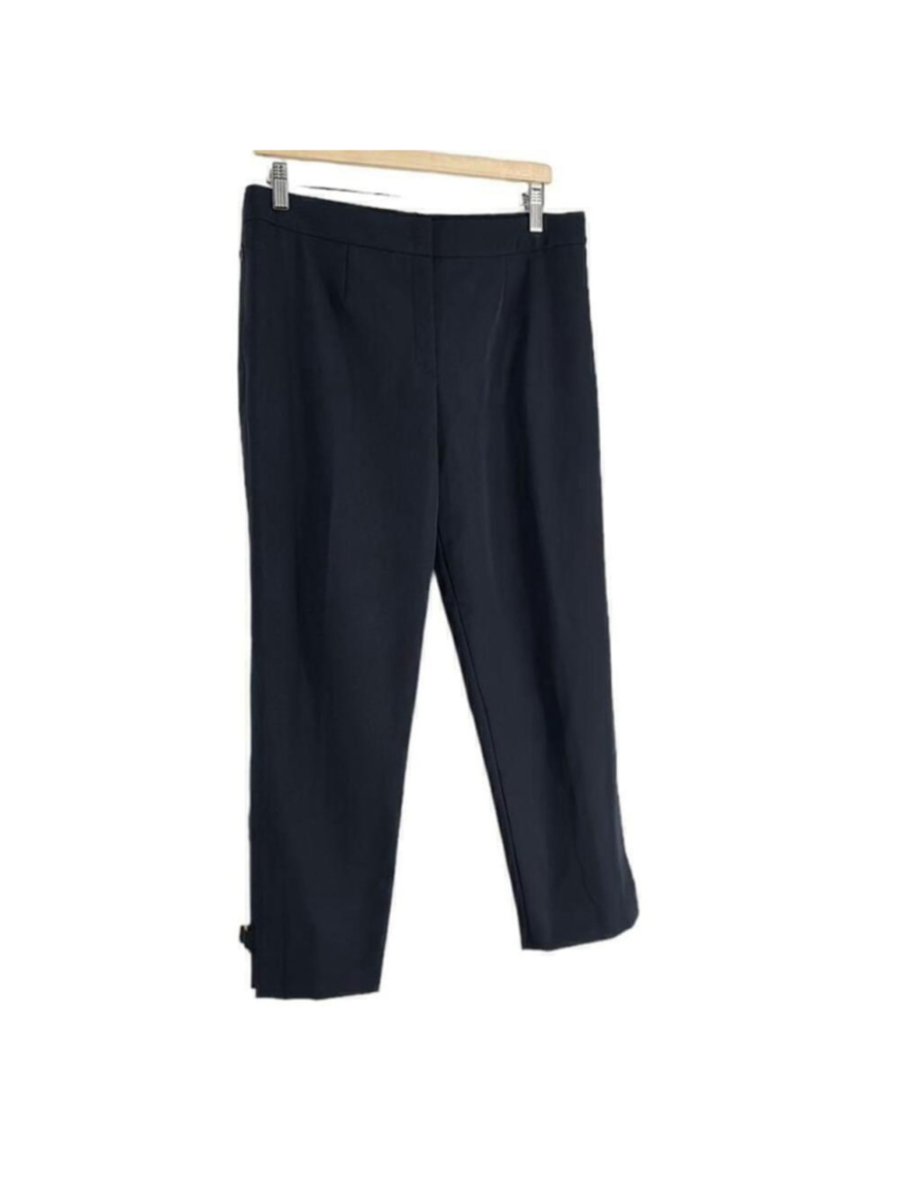 Escada ankle pant dark blue gold detail near bottom luxury preppy nautical sz 10